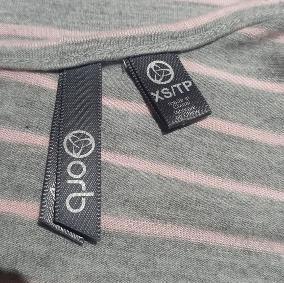 Orb Women's Dress Jersey Tank Gray Pink Stripe Size XS - Picture 4 of 5